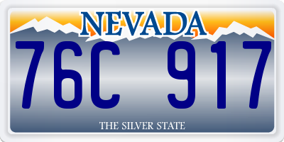 NV license plate 76C917