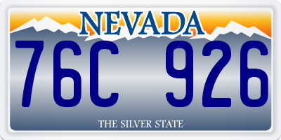 NV license plate 76C926