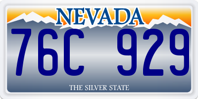 NV license plate 76C929