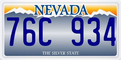 NV license plate 76C934