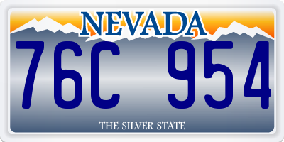 NV license plate 76C954