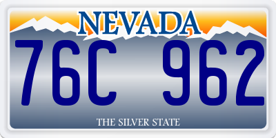 NV license plate 76C962