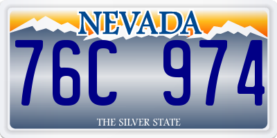 NV license plate 76C974