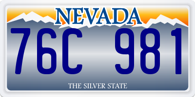 NV license plate 76C981