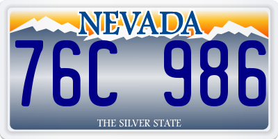 NV license plate 76C986