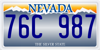 NV license plate 76C987