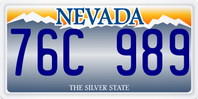 NV license plate 76C989