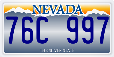 NV license plate 76C997