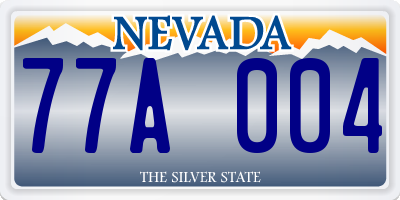 NV license plate 77A004