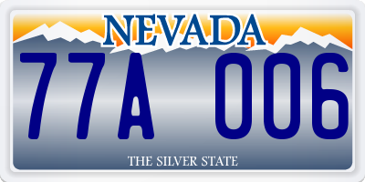 NV license plate 77A006