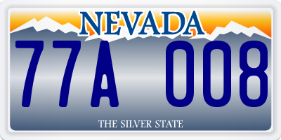 NV license plate 77A008