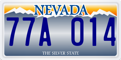 NV license plate 77A014