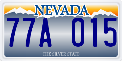 NV license plate 77A015