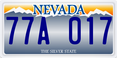 NV license plate 77A017