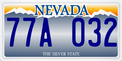 NV license plate 77A032