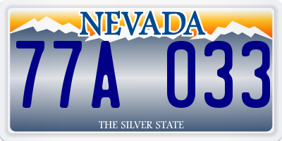 NV license plate 77A033