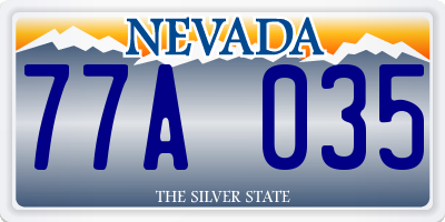 NV license plate 77A035