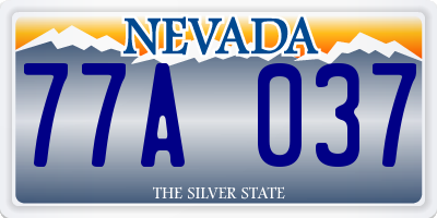NV license plate 77A037