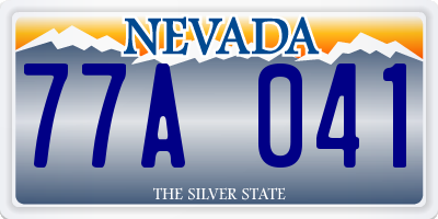 NV license plate 77A041