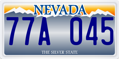 NV license plate 77A045