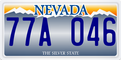 NV license plate 77A046