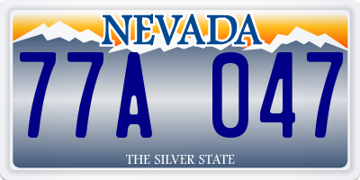NV license plate 77A047