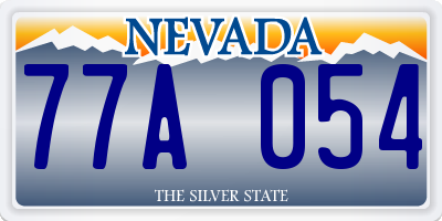 NV license plate 77A054
