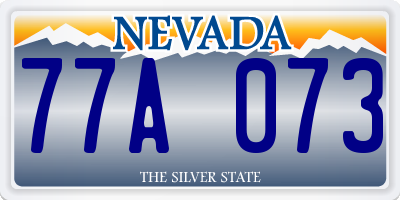 NV license plate 77A073