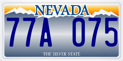 NV license plate 77A075