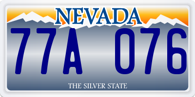 NV license plate 77A076