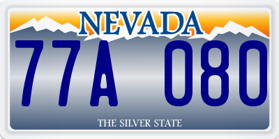 NV license plate 77A080