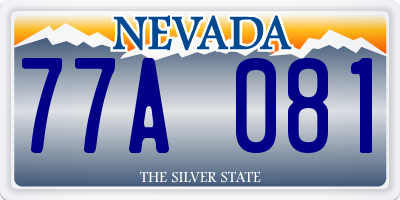 NV license plate 77A081