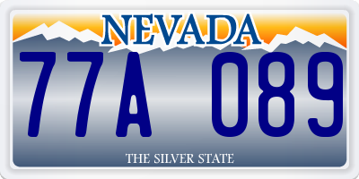 NV license plate 77A089