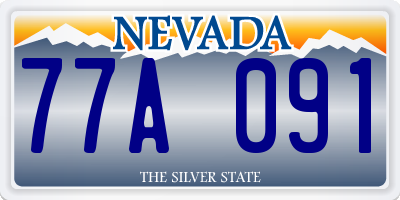 NV license plate 77A091