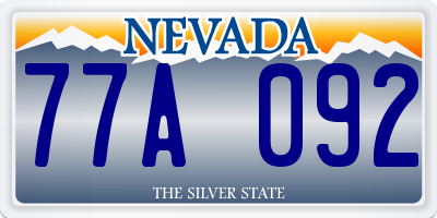 NV license plate 77A092