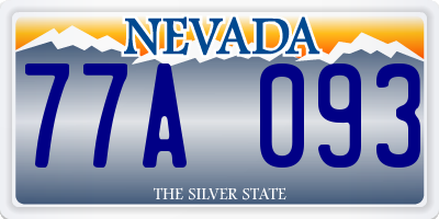 NV license plate 77A093