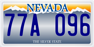 NV license plate 77A096