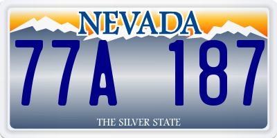 NV license plate 77A187
