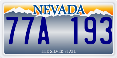NV license plate 77A193