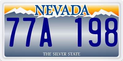 NV license plate 77A198