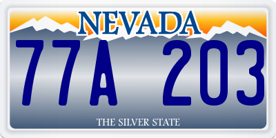NV license plate 77A203