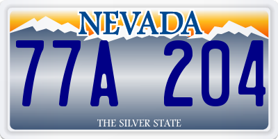 NV license plate 77A204