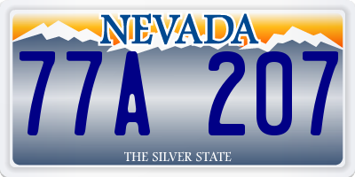 NV license plate 77A207