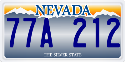 NV license plate 77A212