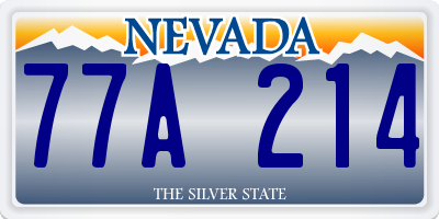 NV license plate 77A214