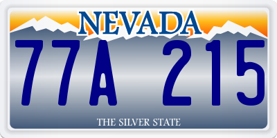 NV license plate 77A215