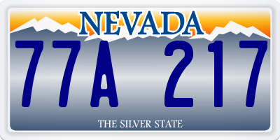 NV license plate 77A217