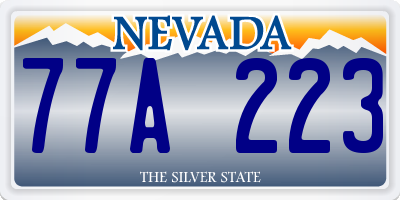 NV license plate 77A223