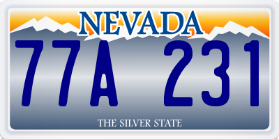 NV license plate 77A231