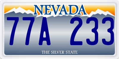 NV license plate 77A233